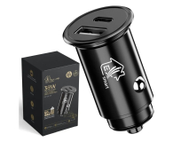 ExtraLink SMART LIFE CAR CHARGER 38W 1X USB-C 1X USB-A BLACK - 1570045 - zdjęcie 1